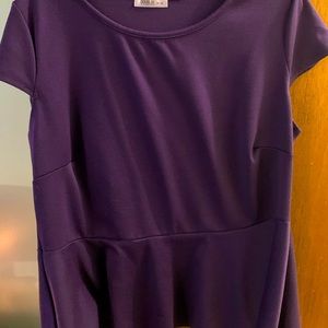 Purple Peplum Top